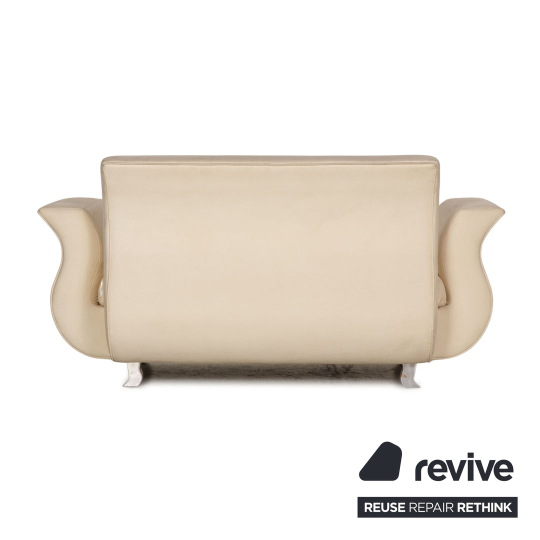Bretz Moon Stoff Sofa Creme Zweisitzer Couch