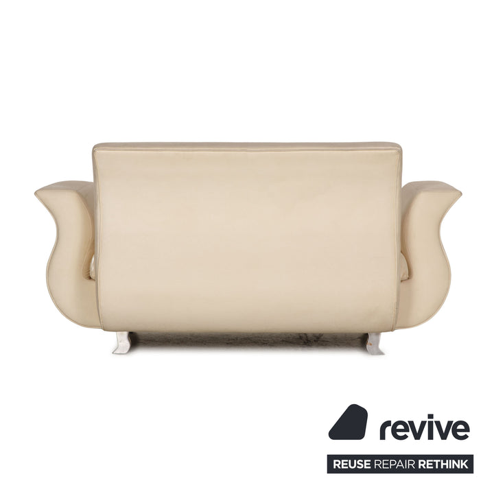 Bretz Moon Stoff Sofa Creme Zweisitzer Couch