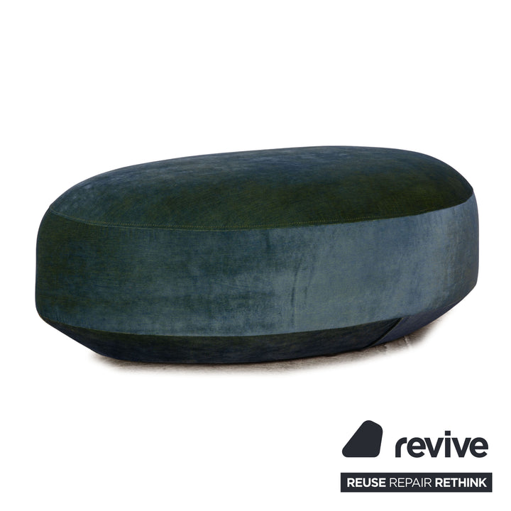 Bretz Nanami fabric armchair dark blue including stool exhibit