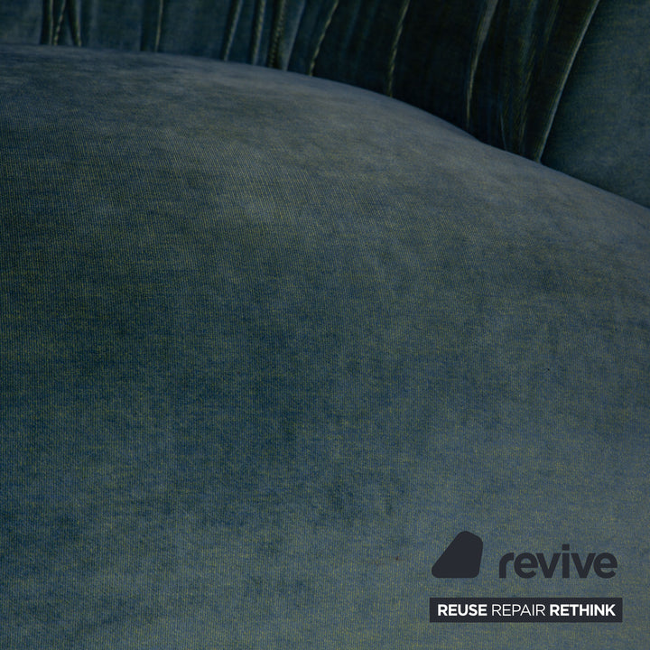 Bretz Nanami fabric armchair dark blue including stool exhibit