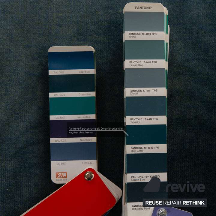 Bretz Nanami fabric armchair dark blue including stool exhibit