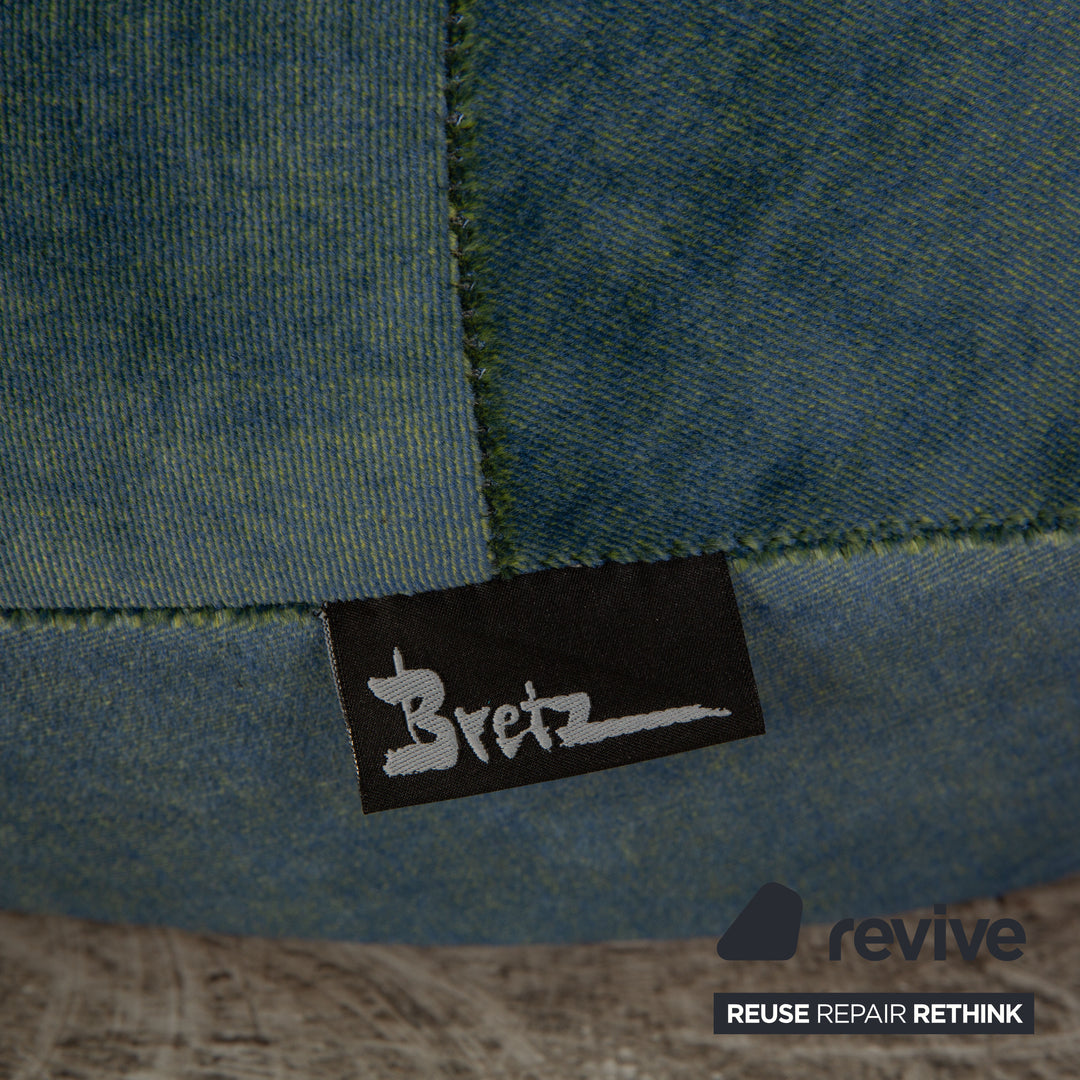 Bretz Nanami fabric armchair dark blue including stool exhibit