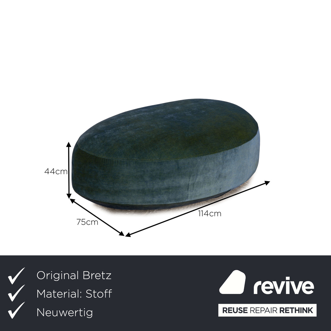 Bretz Nanami fabric armchair dark blue including stool exhibit