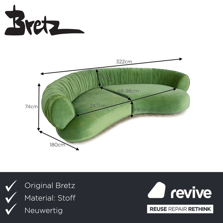 Article d'affichage de canapé vert à quatre places en tissu Bretz Nanami