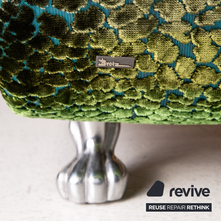 Lit double Bretz Napali vert bleu avec 2x lit à lattes 200cmx180cm