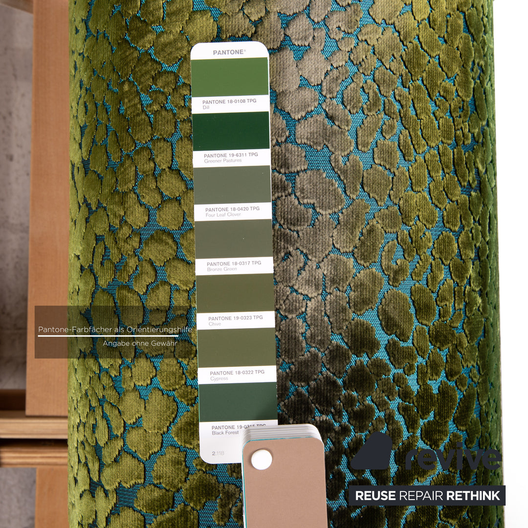 Lit double Bretz Napali vert bleu avec 2x lit à lattes 200cmx180cm