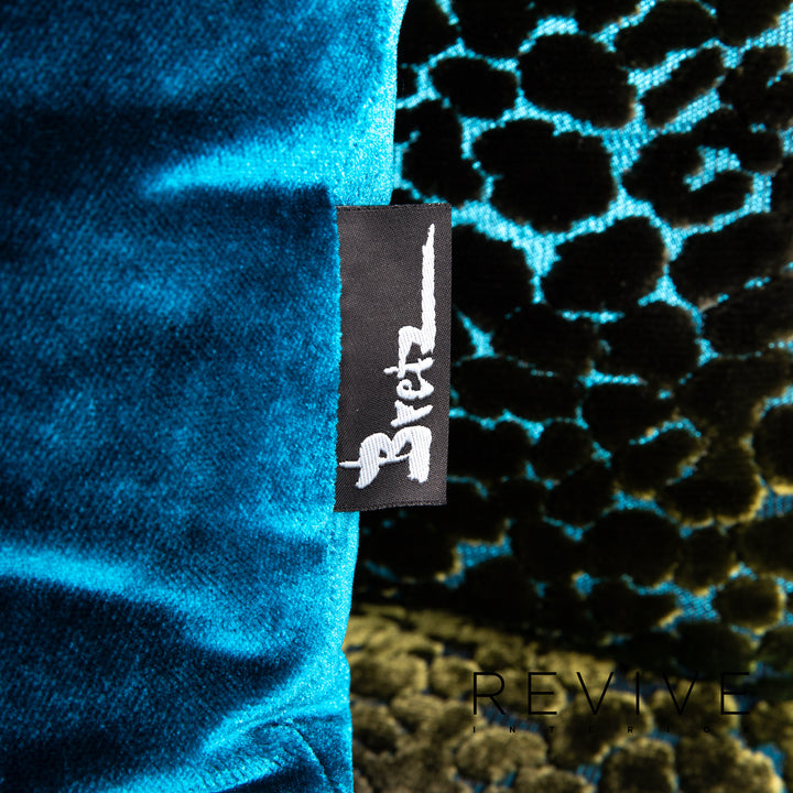 Bretz Napali Samt Sofa Blau Grün Dreisitzer Couch #14803