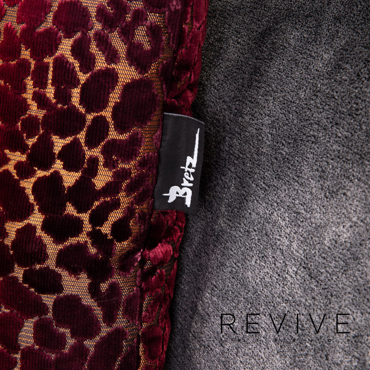 Bretz Napali Samt Stoff Ecksofa inkl. Plexiglastisch Grau Beere Sofa Couch #15432