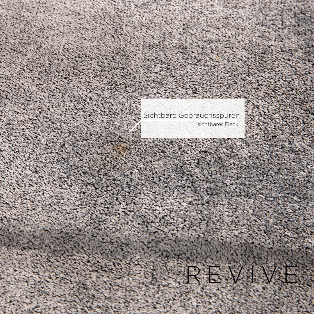 Bretz Napali Samt Stoff Ecksofa inkl. Plexiglastisch Grau Beere Sofa Couch #15432