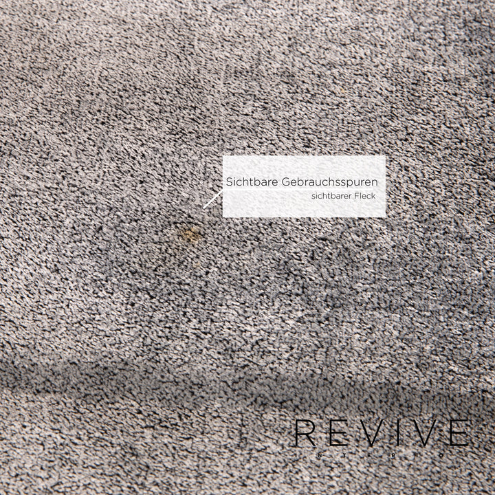 Bretz Napali Samt Stoff Ecksofa inkl. Plexiglastisch Grau Beere Sofa Couch #15432