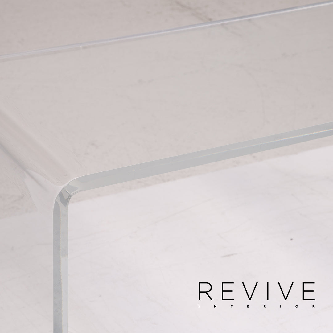 Bretz Napali Samt Stoff Ecksofa inkl. Plexiglastisch Grau Beere Sofa Couch #15432