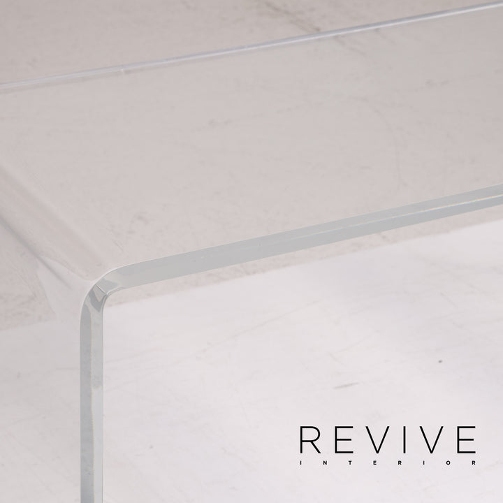 Bretz Napali Samt Stoff Ecksofa inkl. Plexiglastisch Grau Beere Sofa Couch #15432