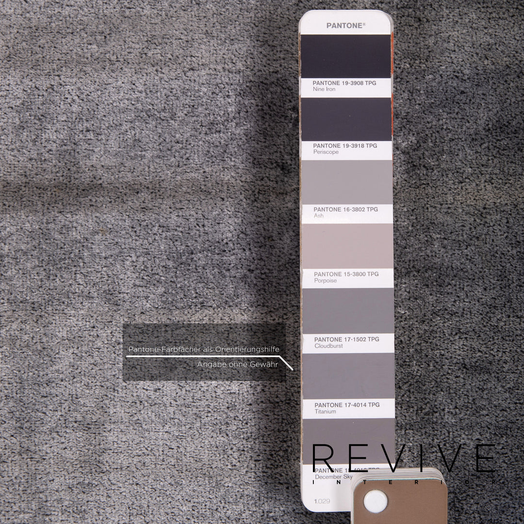 Bretz Napali Samt Stoff Ecksofa inkl. Plexiglastisch Grau Beere Sofa Couch #15432