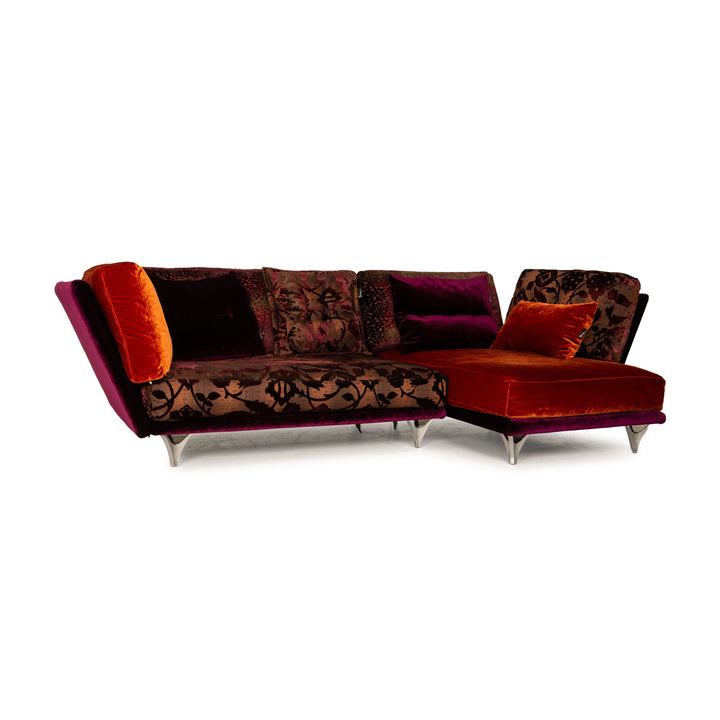 Bretz Napali Stoff Ecksofa Orange Violett Sofa Couch