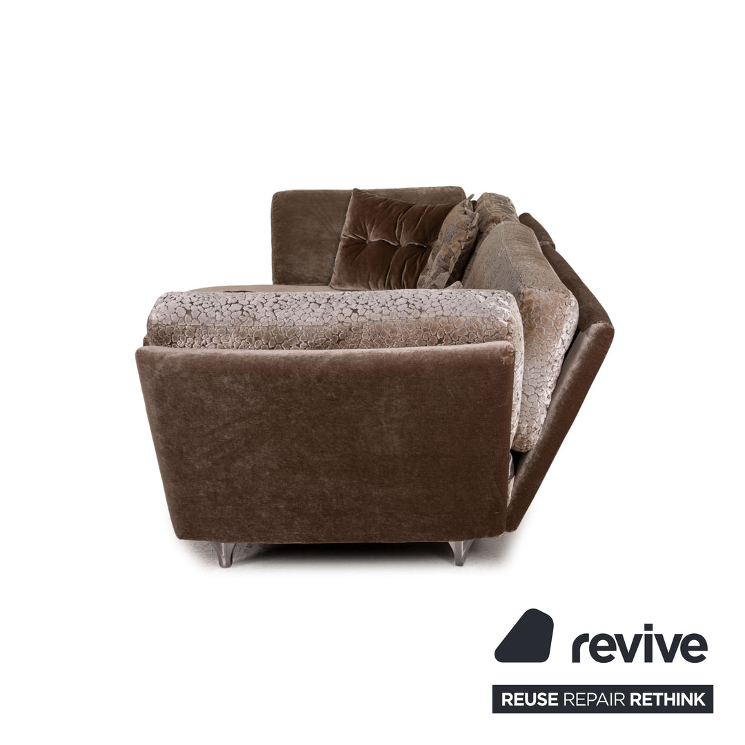 Bretz Napali Fabric Sofa Brown Corner Sofa Couch Pattern