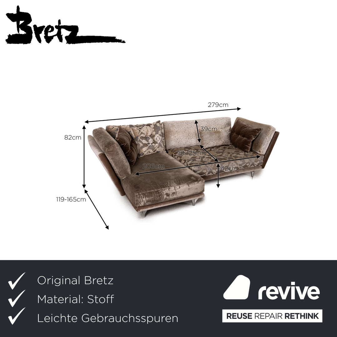 Bretz Napali Fabric Sofa Brown Corner Sofa Couch Pattern