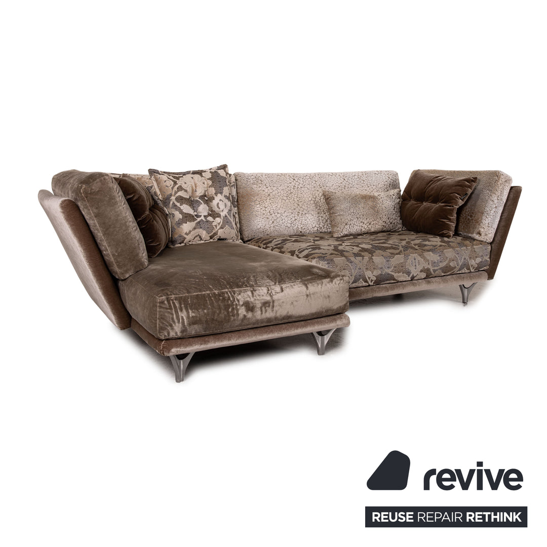 Bretz Napali Fabric Sofa Brown Corner Sofa Couch Pattern