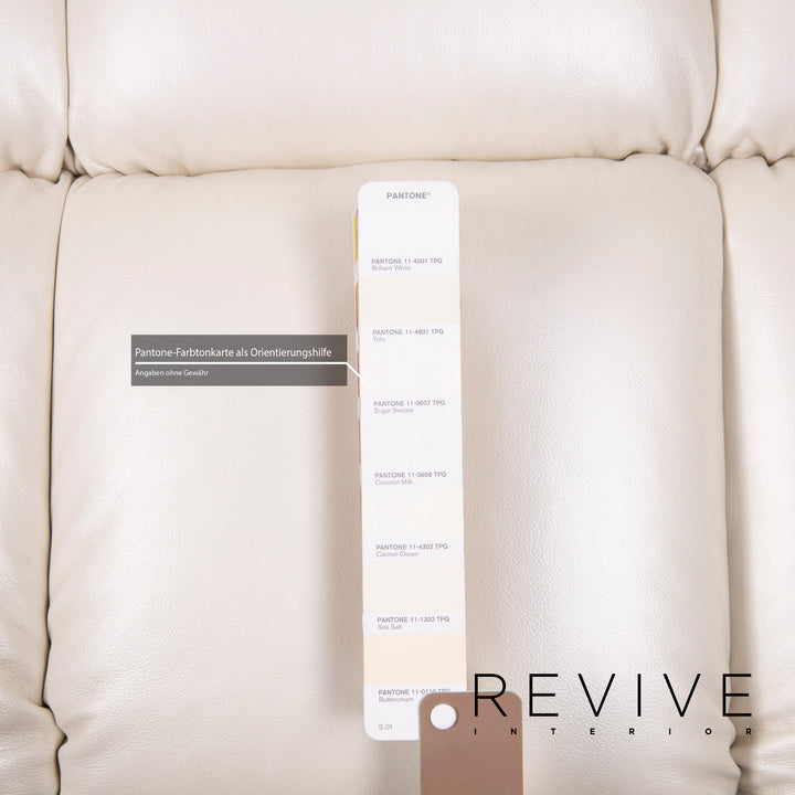 Bretz Ocean 7 Leder Hocker Creme Perlmutt #14548