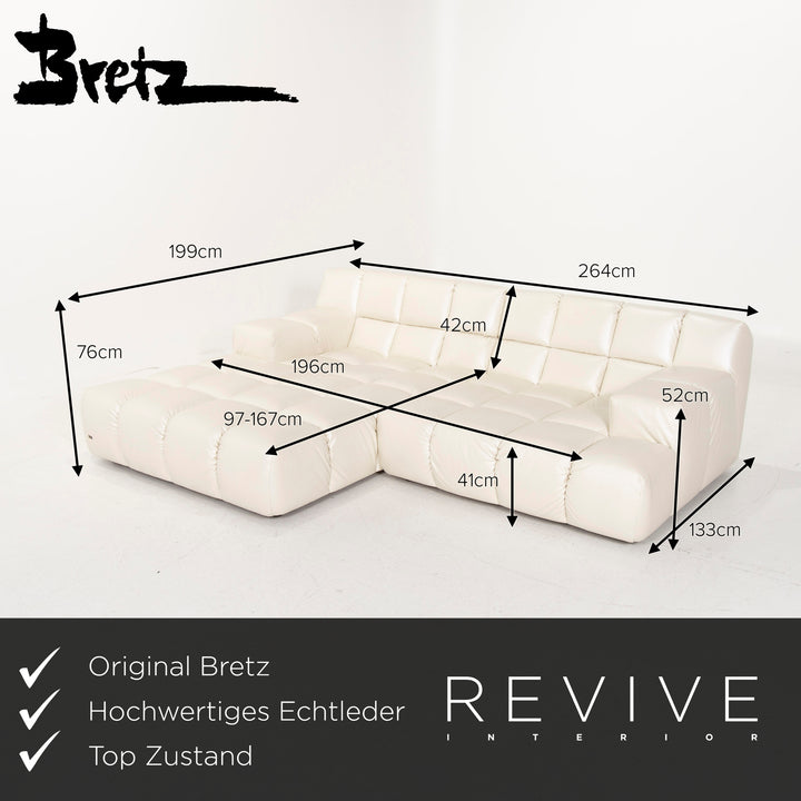 Bretz Ocean 7 canapé en cuir crème nacre canapé d'angle #14547