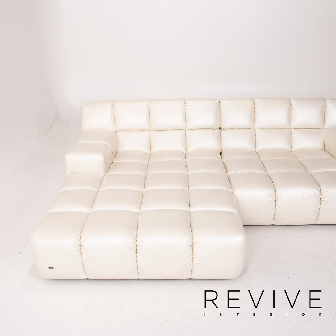 Bretz Ocean 7 canapé en cuir crème nacre canapé d'angle #14547