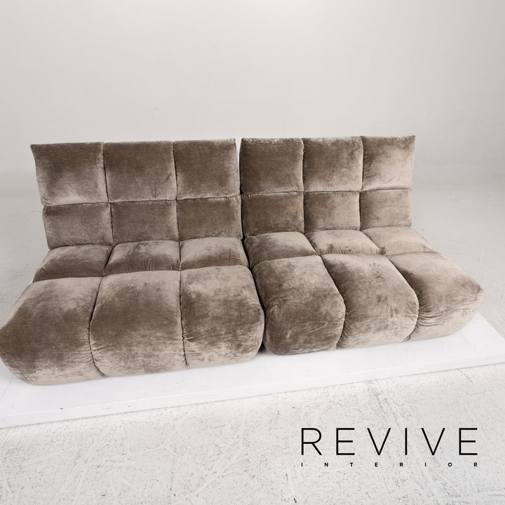 Canapé Bretz Ocean 7 en tissu velours gris deux places fonction Variable #13255