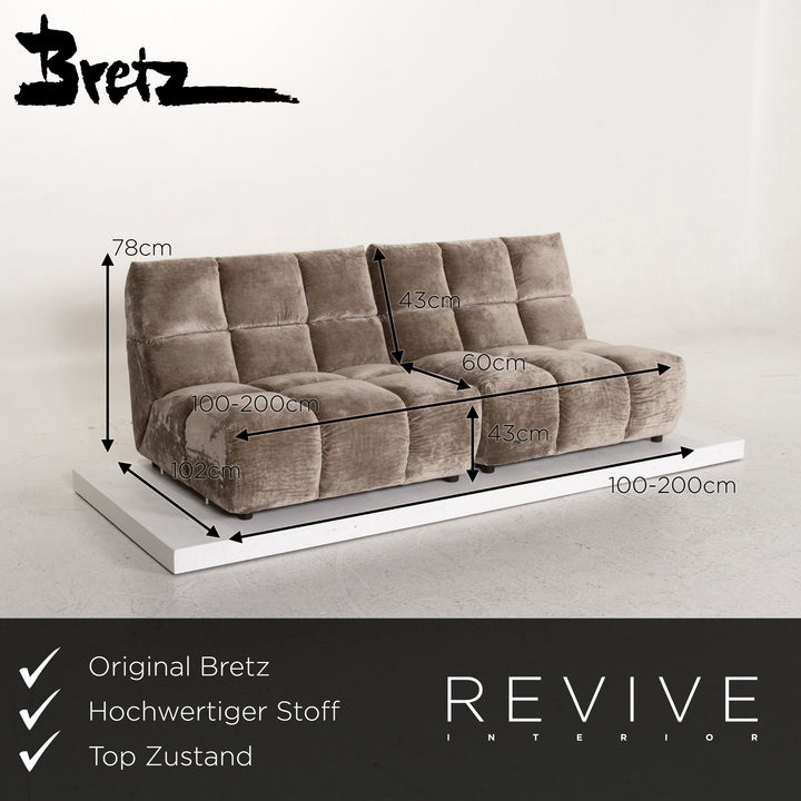 Canapé Bretz Ocean 7 en tissu velours gris deux places fonction Variable #13255