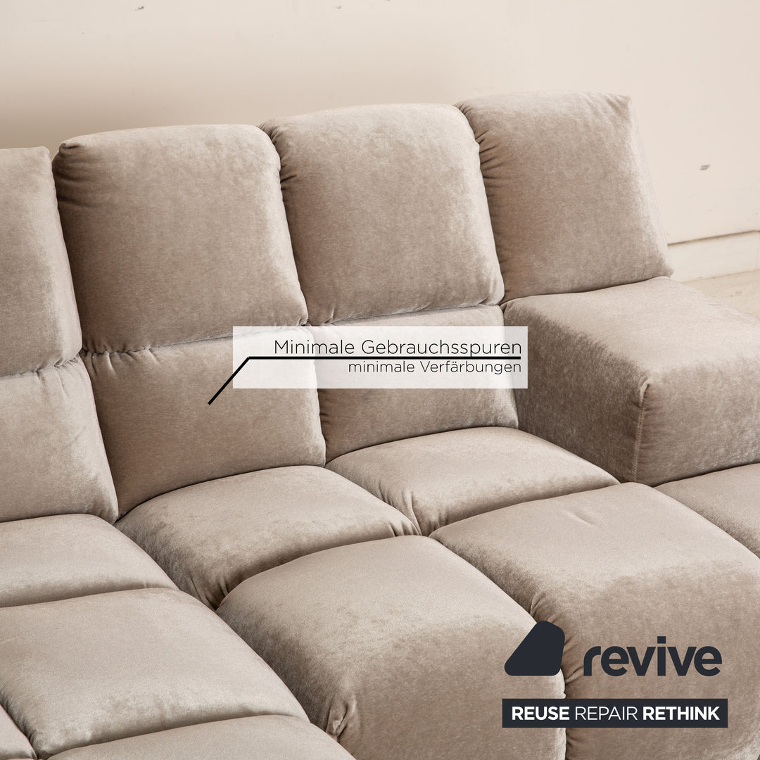 Bretz Ocean 7 Stoff Ecksofa Grau Recamiere Links Sofa Couch Ausstellungsstück