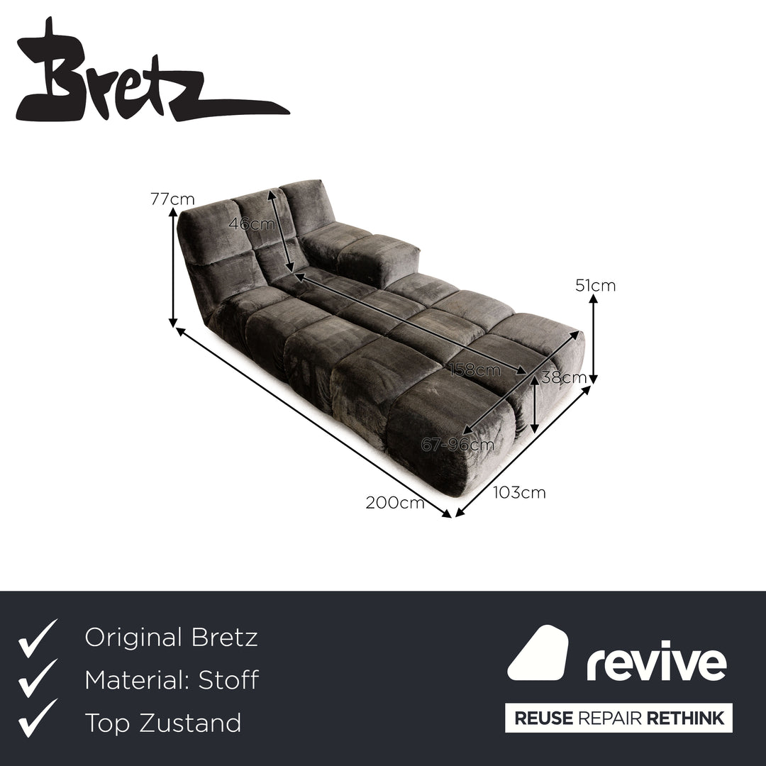 Bretz Ocean 7 Stoff Liege Grau Schwarz