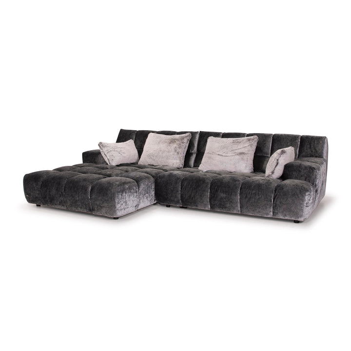 Bretz Ocean 7 canapé en tissu gris canapé d'angle velours #15127