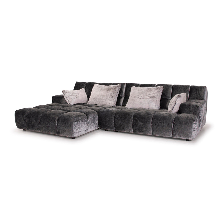 Bretz Ocean 7 canapé en tissu gris canapé d'angle velours #15127