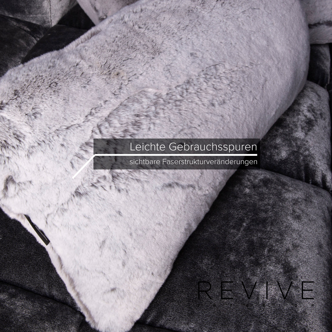 Bretz Ocean 7 canapé en tissu gris canapé d'angle velours #15127