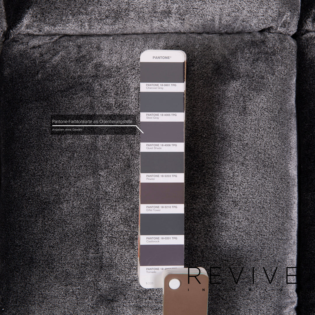 Bretz Ocean 7 canapé en tissu gris canapé d'angle velours #15127