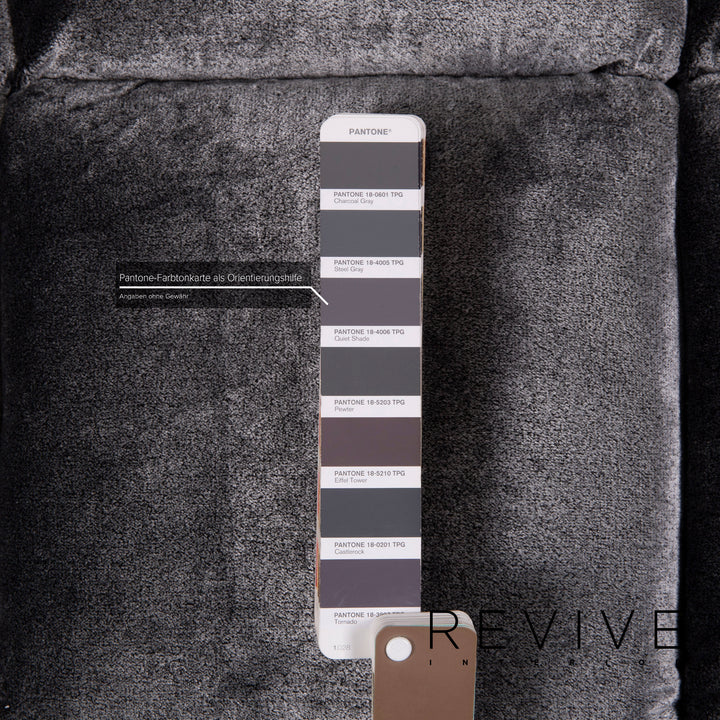 Bretz Ocean 7 canapé en tissu gris canapé d'angle velours #15127