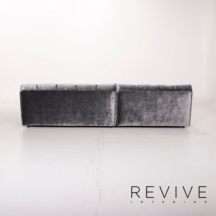 Bretz Ocean 7 canapé en tissu gris canapé d'angle velours #15127