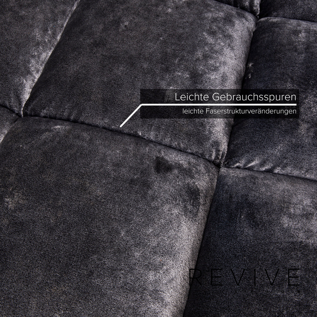 Bretz Ocean 7 canapé en tissu gris canapé d'angle velours #15127