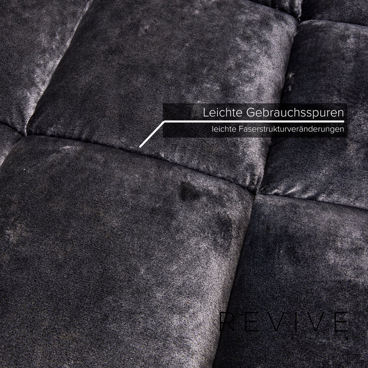 Bretz Ocean 7 canapé en tissu gris canapé d'angle velours #15127