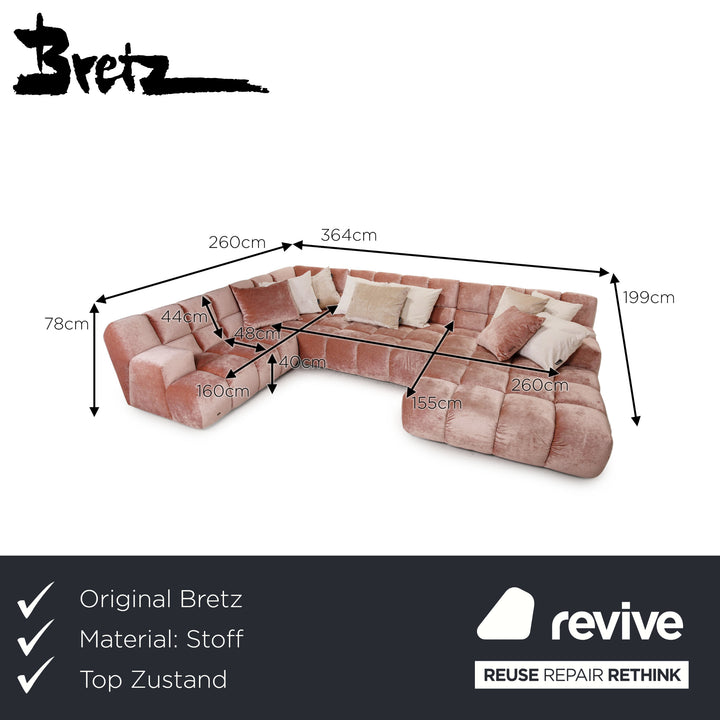 Bretz Ocean 7 Stoff Sofa Rosa Ecksofa Couch