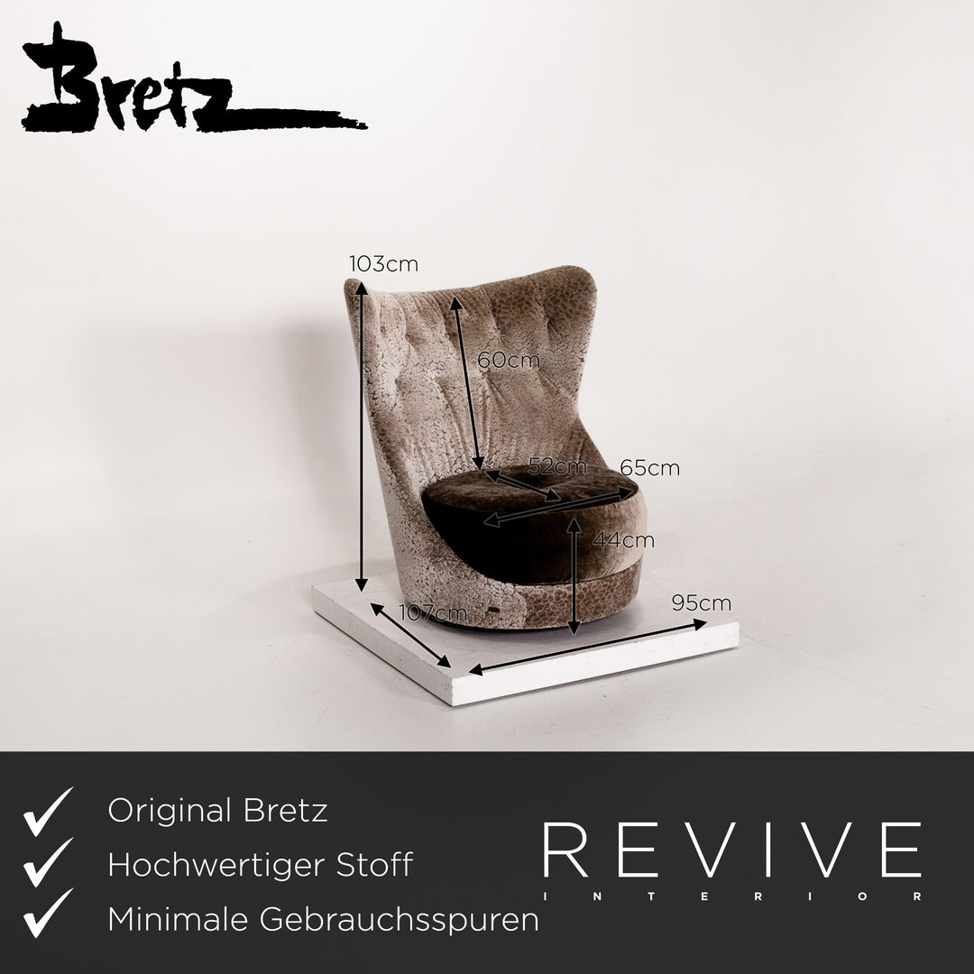 Bretz Ohlinda & Cocoa Island Samt Stoff Sofa Garnitur Grau Braun 1x Ecksofa 1x Sessel #13980