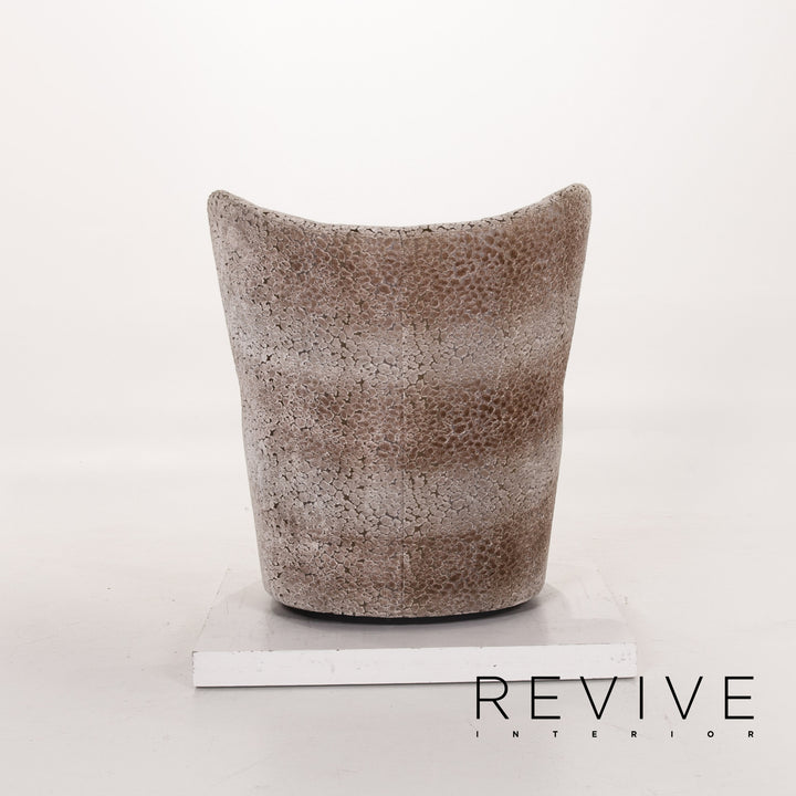 Bretz Ohlinda & Cocoa Island Samt Stoff Sofa Garnitur Grau Braun 1x Ecksofa 1x Sessel #13980