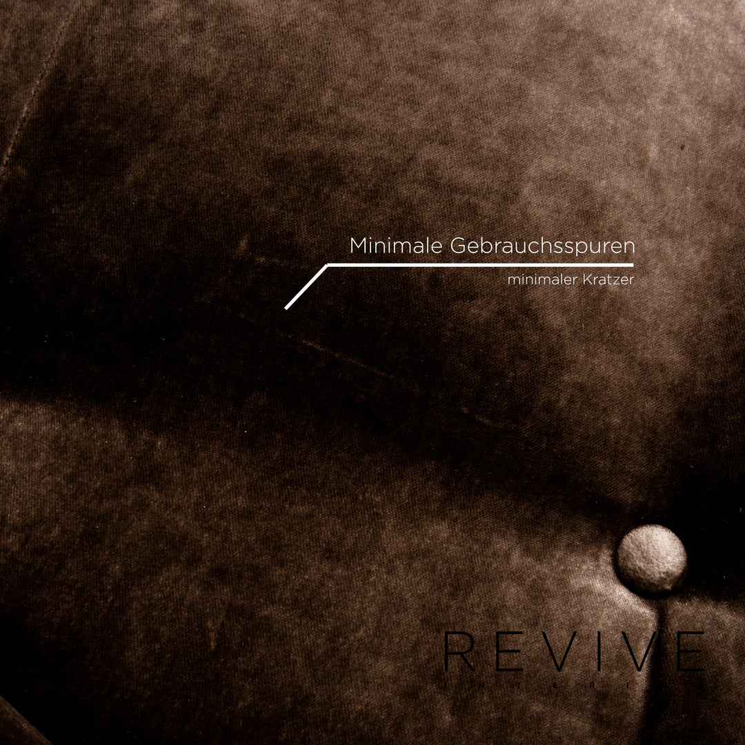 Bretz Ohlinda & Cocoa Island Samt Stoff Sofa Garnitur Grau Braun 1x Ecksofa 1x Sessel #13980