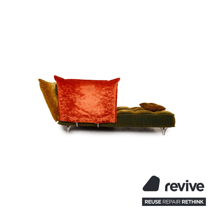 Bretz Ohlinda Canapé d'angle en velours Vert Orange