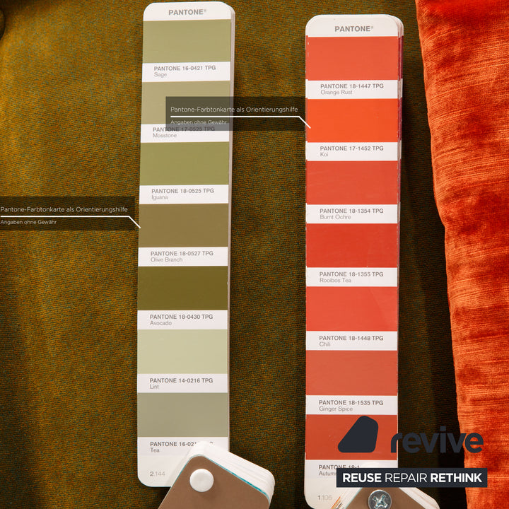 Bretz Ohlinda Canapé d'angle en velours Vert Orange