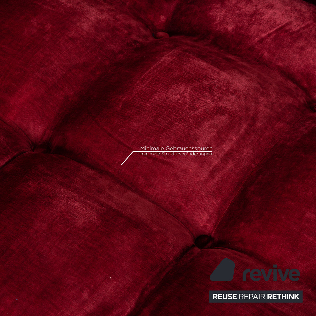 Canapé d'angle Bretz Ohlinda en velours rouge