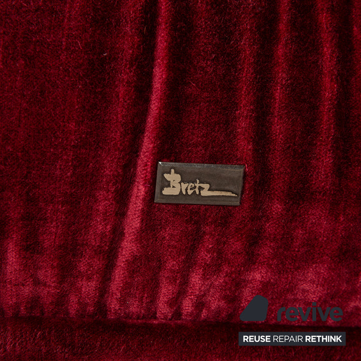 Canapé d'angle Bretz Ohlinda en velours rouge