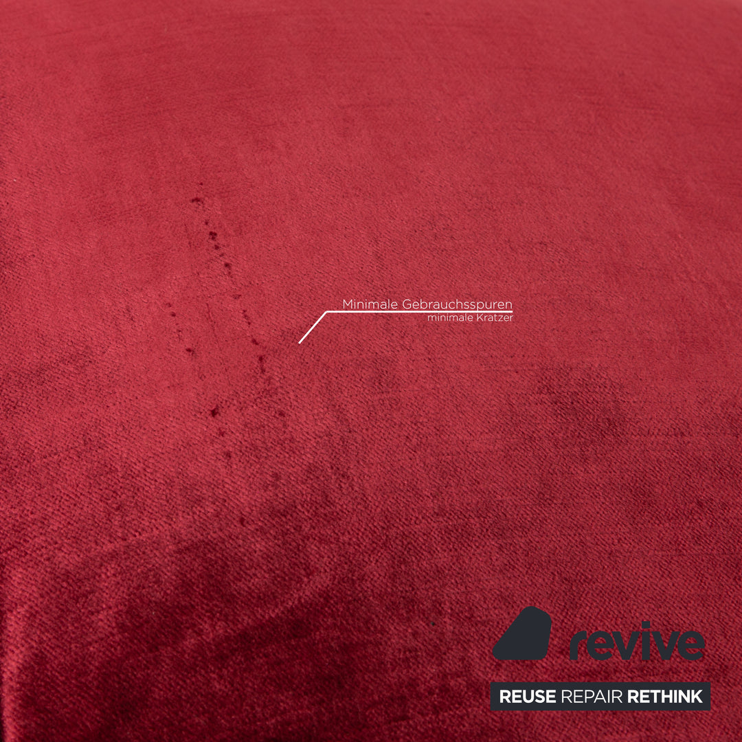 Canapé d'angle Bretz Ohlinda en velours rouge