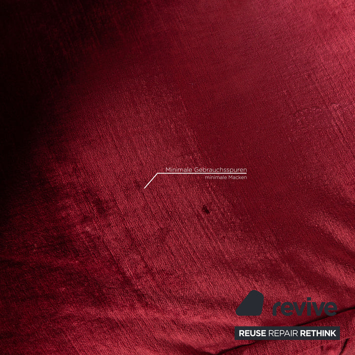 Canapé d'angle Bretz Ohlinda en velours rouge