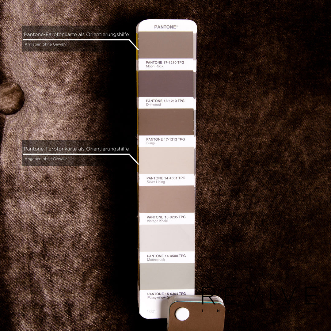 Bretz Ohlinda Samt Stoff Ecksofa Grau Braun Sofa Couch #13731