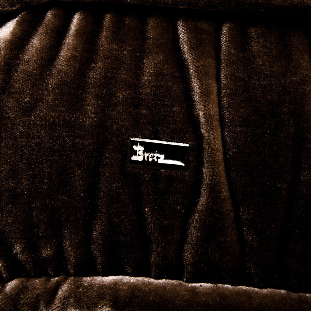 Bretz Ohlinda Samt Stoff Ecksofa Grau Braun Sofa Couch #13731
