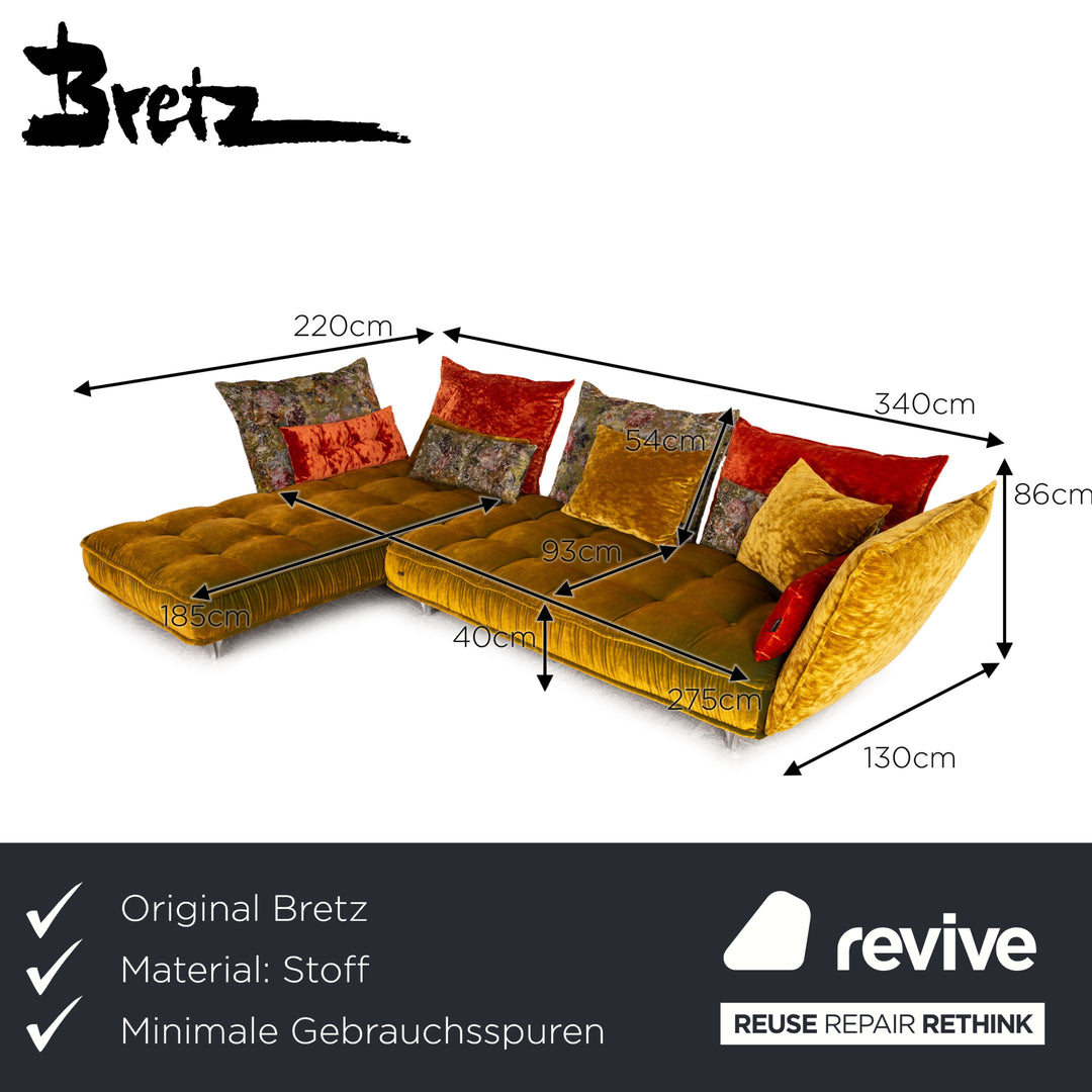 Bretz Ohlinda Stoff Ecksofa Grün Gelb Sofa Couch