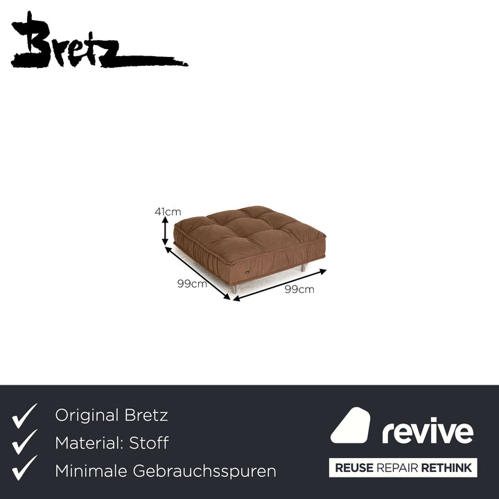 Bretz Ohlinda Stoff Hocker Braun Taupe